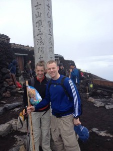 At the top of the summit. 