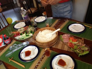 A spread that Sumiko "just threw together". 