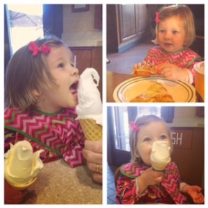 We gave Elisabeth a "No More Paci Pizza & Ice Cream Party." It didn't help. 