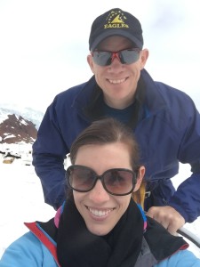 Damon driving the sled. 