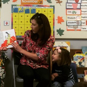 And got to read to Elisabeth's class. Elisabeth's face is priceless. 